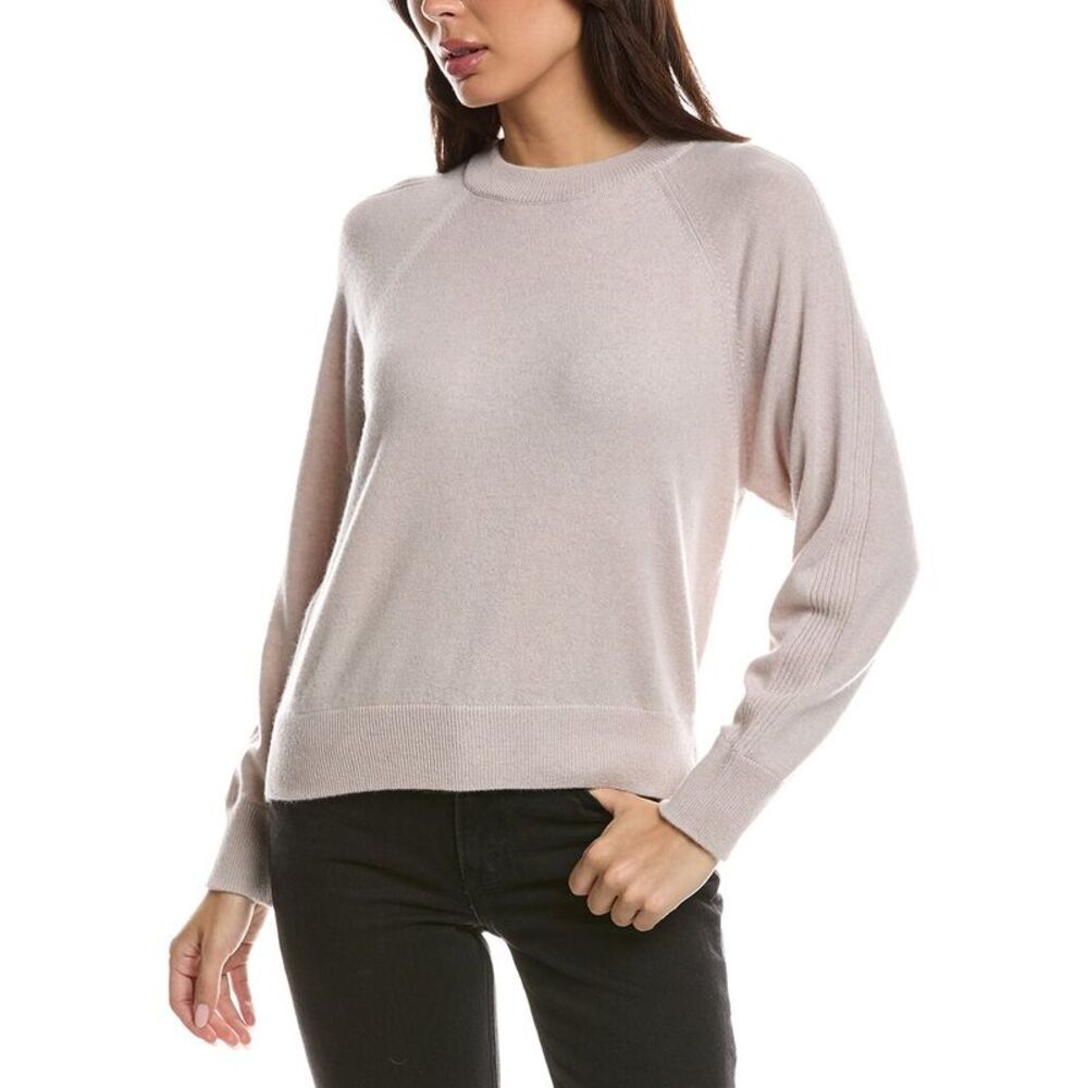 Forte Cashmere Womens  Rib Trim 100% Cashmere Sweatshirt